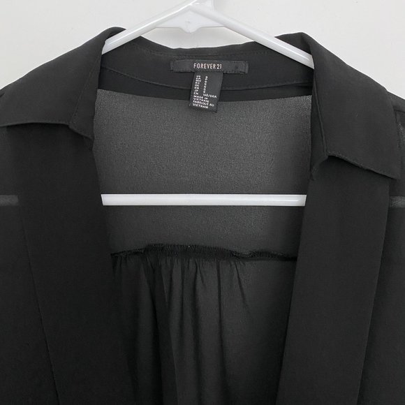 Sheer black twist front collared blouse NWOT - Picture 3 of 6